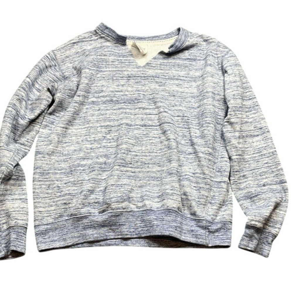 Women's medium Blue Pullover Sweatshirt Long Sleeve V Neck Casual Size M